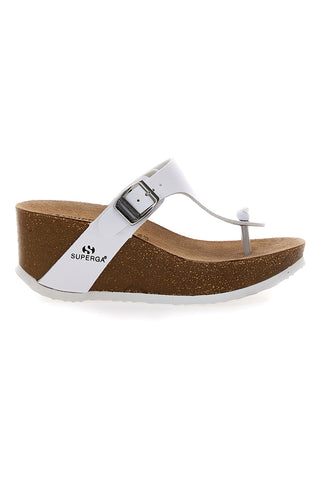 Bele sandale s klini Superga S11O923