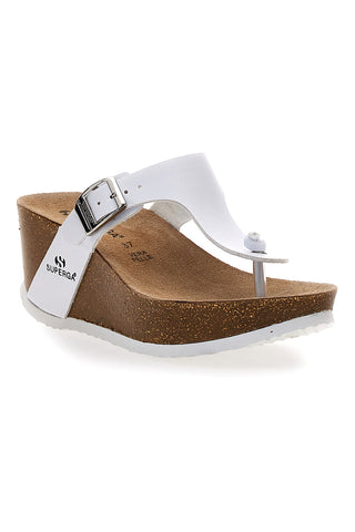 Bele sandale s klini Superga S11O923
