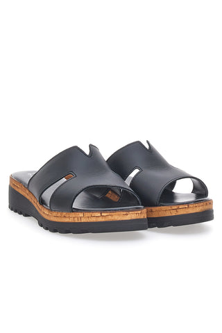 Črni sabot s kožnim zgornjim delom PITTARELLO LOVE 32817011
