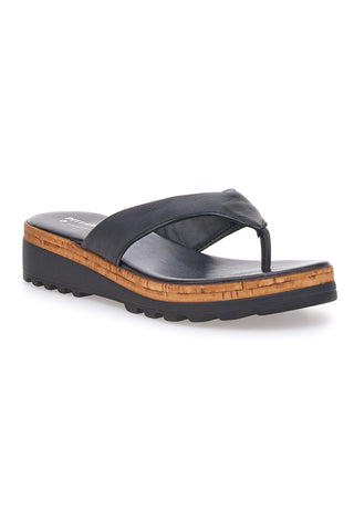 Črne japonke Made in Italy z usnjenim zgornjim delom PITTARELLO 66470811