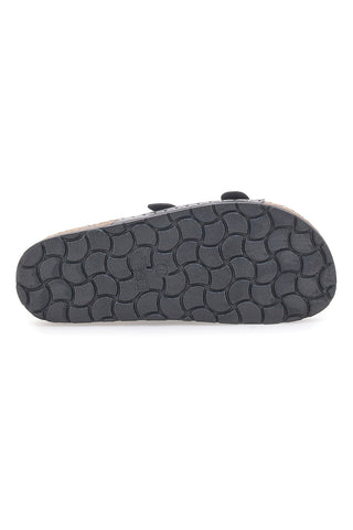 Črne natikače z dvojno zaponko z draguljem Me & Me H3Y861141