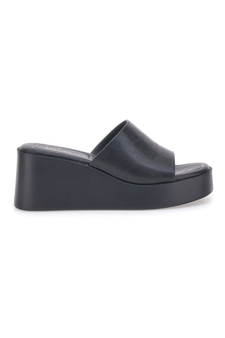 Črne minimalistične natikače z visoko peto Rock'n Doll H3T9027