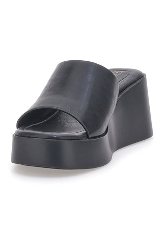 Črne minimalistične natikače z visoko peto Rock'n Doll H3T9027