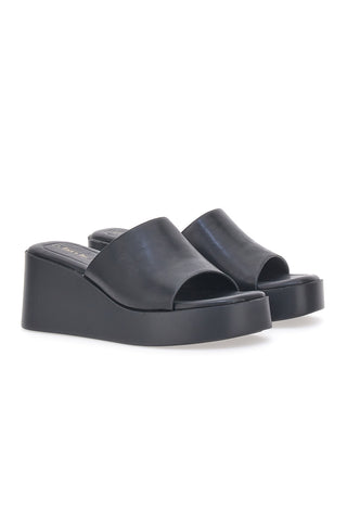 Črne minimalistične natikače z visoko peto Rock'n Doll H3T9027