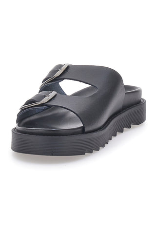 Črne natikače z dvojno zaponko Pittarello Capsule 27154