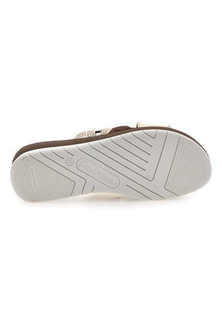 Platinaste natikače s pletenim vzorcem in okrasnimi kamni Linija Comoda 8006