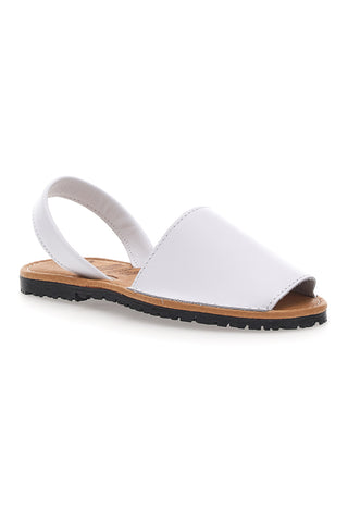 Bele sandale z odprtim prstom iz sintetičnih materialov Fly Nature MN101