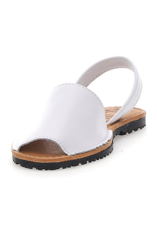Bele sandale z odprtim prstom iz sintetičnih materialov Fly Nature MN101