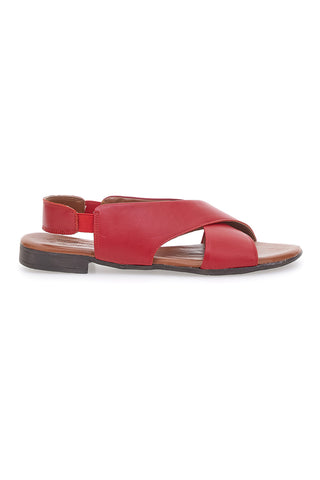 Rdeče sandale iz prave usnje z elastiko Pittarello Look 225435