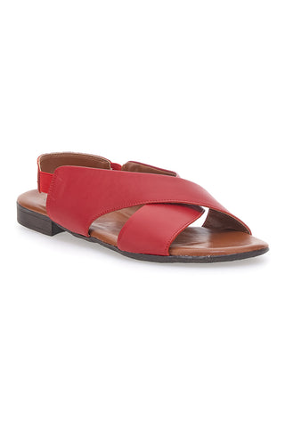 Rdeče sandale iz prave usnje z elastiko Pittarello Look 225435