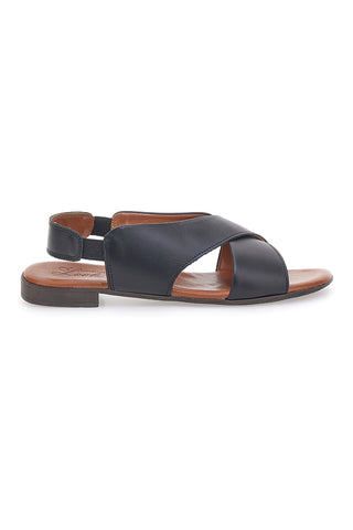Črni sandali iz prave usnje z elastiko Pittarello Look 225435