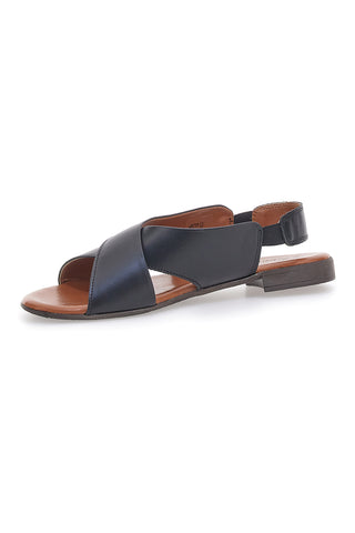 Črni sandali iz prave usnje z elastiko Pittarello Look 225435