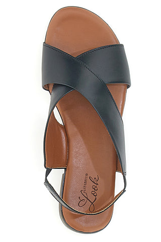 Črni sandali iz prave usnje z elastiko Pittarello Look 225435