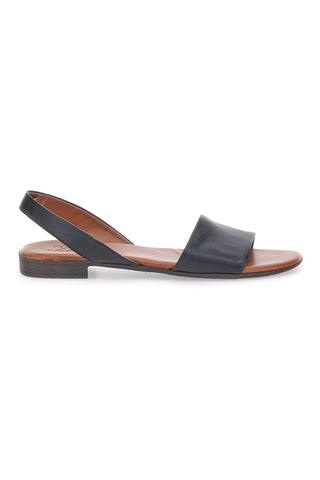 Nizke črne sandale iz pravega usnja Pittarello Look 225265