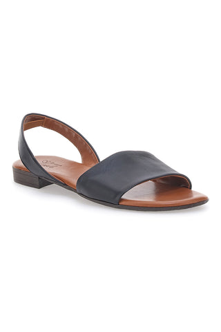 Nizke črne sandale iz pravega usnja Pittarello Look 225265