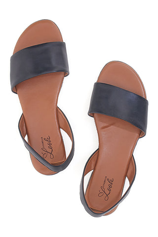 Nizke črne sandale iz pravega usnja Pittarello Look 225265