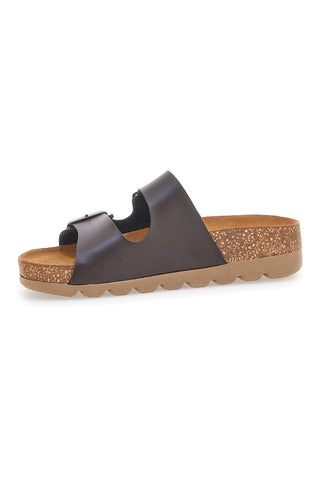 Rjave natikače z dvojno zaponko in usnjeno podlogo PITTARELLO BIO 335P20630SR