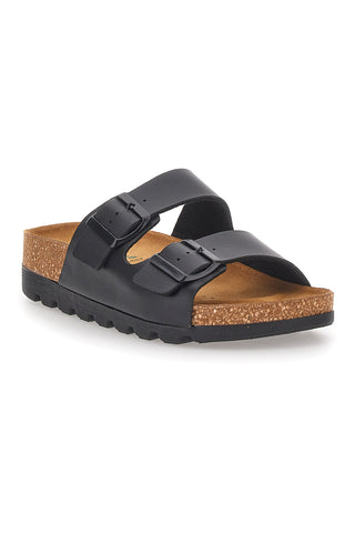 Črne natikače z dvojno sponko Made in Italy PITTARELLO BIO 335P20630SR