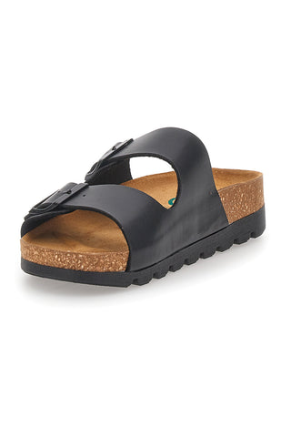 Črne natikače z dvojno sponko Made in Italy PITTARELLO BIO 335P20630SR