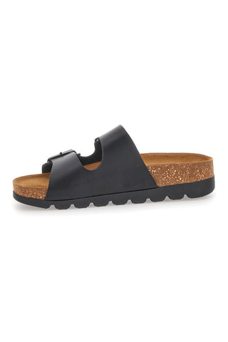 Črne natikače z dvojno sponko Made in Italy PITTARELLO BIO 335P20630SR