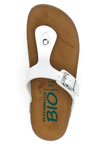 Bele japonke Infradito z anatomsko oblikovano podplatjo PITTARELLO BIO 335P2177SR