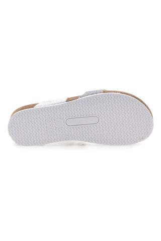Bele in srebrne japonke z usnjenim podplatom PITTARELLO ECO 293A311SR