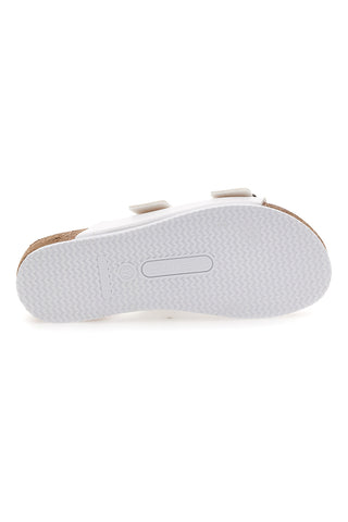 Bele sandale z dvojno zaponko in anatomsko oblikovano podplatom Pittarello Eco 293A20630SR