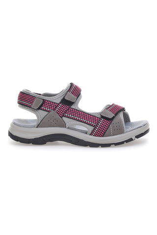 Sivi in fuksijevi športni sandali z zapenjanjem na velcro TIGLIO 51358