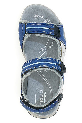 Sivi in modri športni sandali z zapenjanjem na velcro TIGLIO 51357