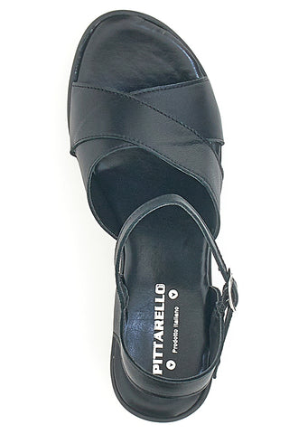 Črni sandali iz pravega usnja PITT.LOVE 315671082