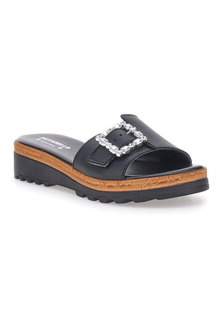 Črne natikače z okrasno sponko Made in Italy PITTARELLO 356670811