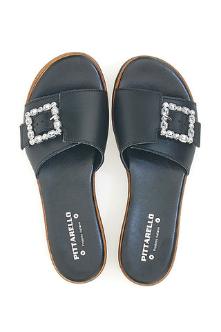 Črne natikače z okrasno sponko Made in Italy PITTARELLO 356670811