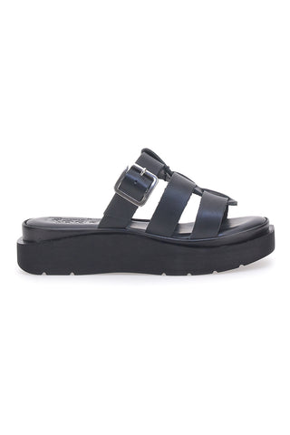 Črne usnjene copate Made in Italy Pittarello Rock 5827