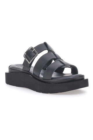 Črne usnjene copate Made in Italy Pittarello Rock 5827