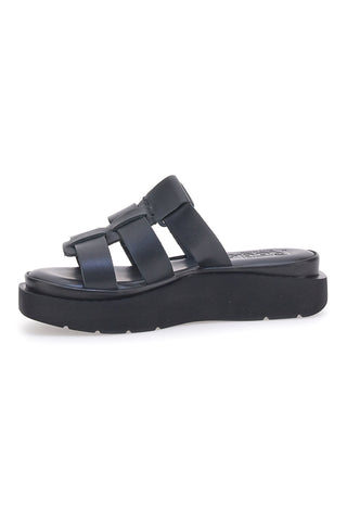 Črne usnjene copate Made in Italy Pittarello Rock 5827