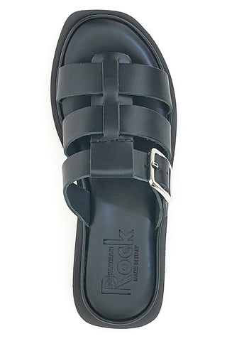 Črne usnjene copate Made in Italy Pittarello Rock 5827