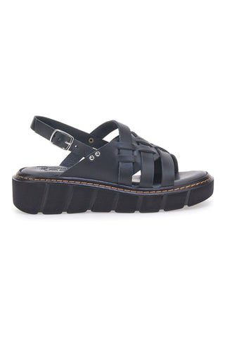 Črni sandali s platformo, izdelani v Italiji Pittarello Rock 5840/C