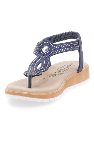 Modre sandale z dragulji MIO TEMPO LR253421
