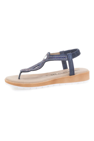 Modre sandale z dragulji MIO TEMPO LR253421