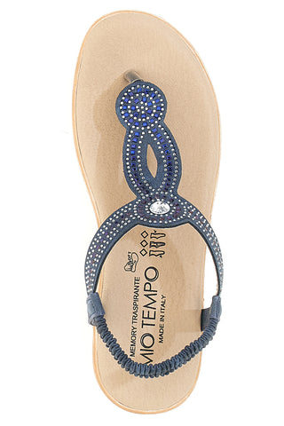 Modre sandale z dragulji MIO TEMPO LR253421