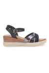 Sandali z nizkim klobukom in prekrižanimi črnimi trakovi PITTARELLO SUN FW10172