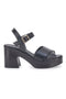 Sandali neri con plateau e cinturino Made in Italy Pittarello Class 57246
