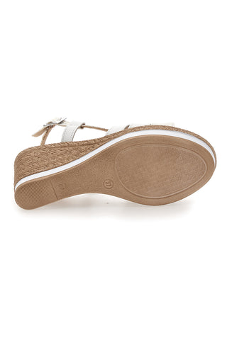 Bele in platinasto-srebrne sandale s 9 cm visoko peto PITTARELLO LOOK MK3226228
