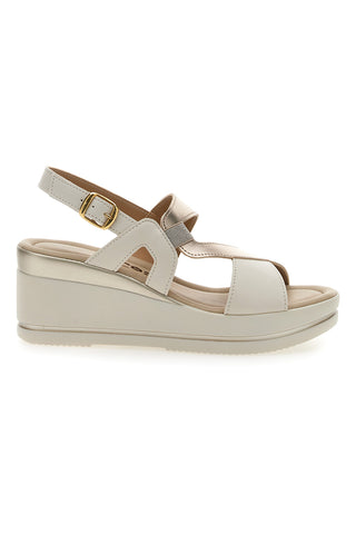 Sandali Champagne s 7 cm visoko peto PITTARELLO LOOK MK3313258