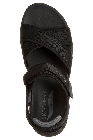 Črni sandali z nastavljivimi prečnimi trakovi Skechers ARCH FIT 2.0 SANDAL FEELIN' BRIGHT