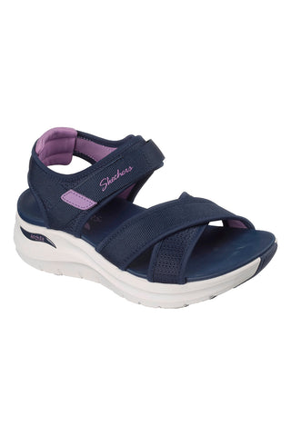 Mornarsko modri sandali z nastavljivimi prečnimi trakovi Skechers ARCH FIT 2.0 SANDAL FEELIN' BRIGHT