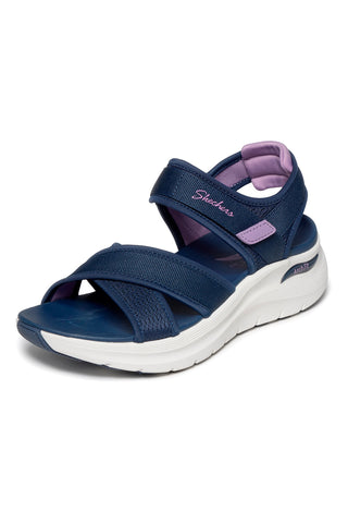Mornarsko modri sandali z nastavljivimi prečnimi trakovi Skechers ARCH FIT 2.0 SANDAL FEELIN' BRIGHT