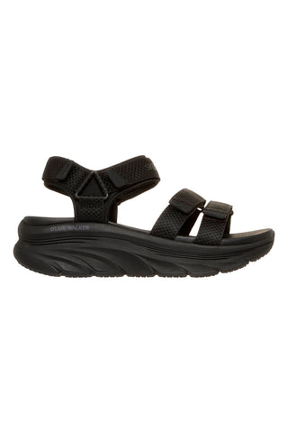 Črni sandali Skechers D'LUX WALKER SANDAL SEA-SCAPE s trojnim nastavljivim trakom