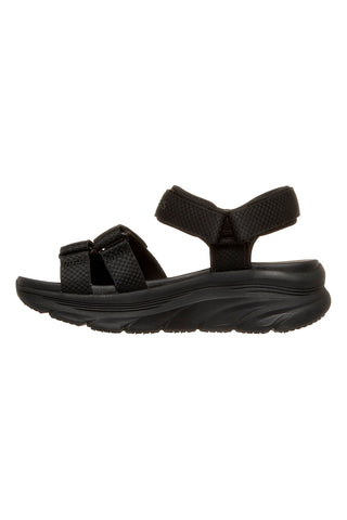 Črni sandali Skechers D'LUX WALKER SANDAL SEA-SCAPE s trojnim nastavljivim trakom