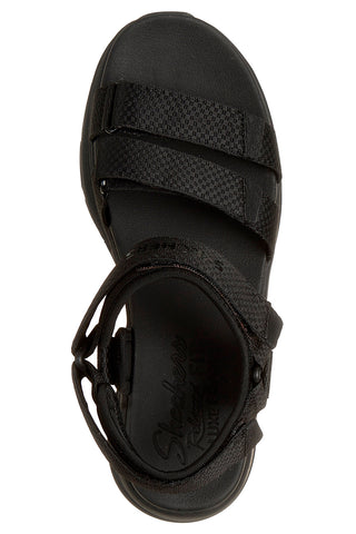 Črni sandali Skechers D'LUX WALKER SANDAL SEA-SCAPE s trojnim nastavljivim trakom